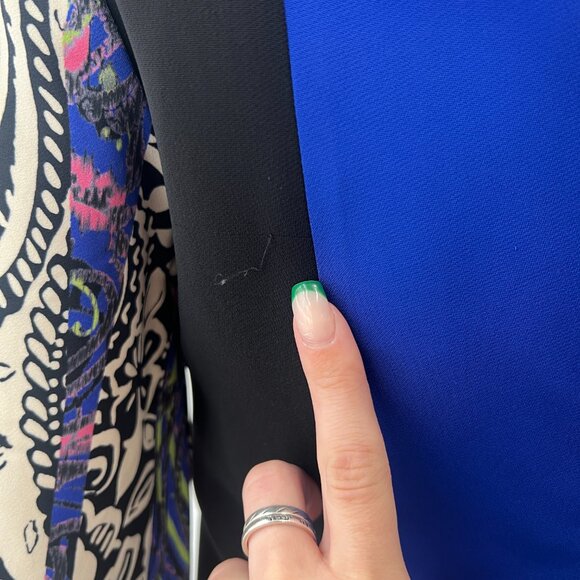 ETRO Blue Multi Geometric Shift Dress size IT 44/8 AS IS - Picture 5 of 13